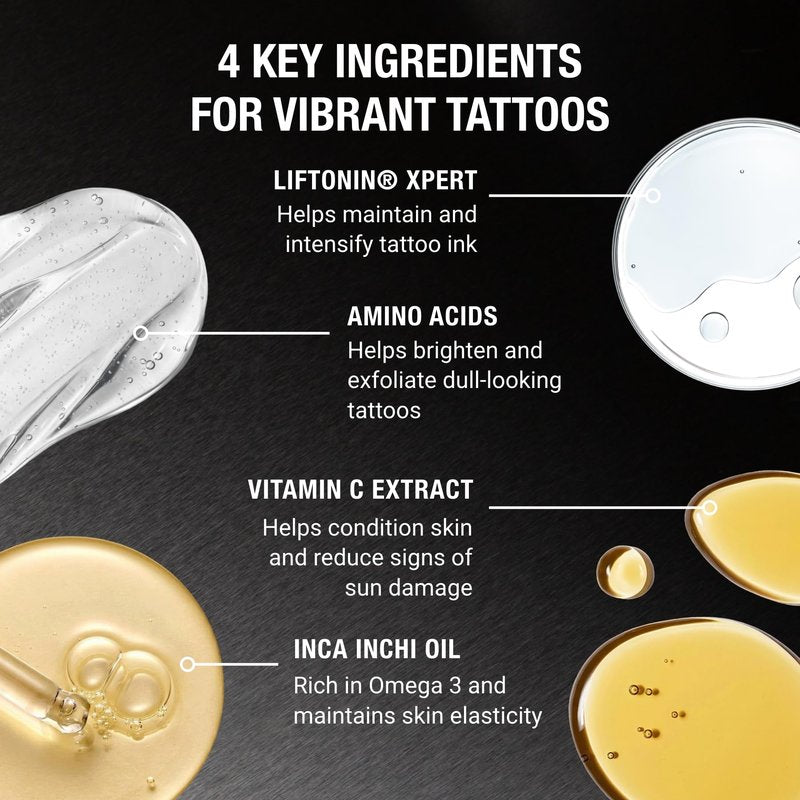 Stories & Ink Tattoo Care | VIBRANCY SERUM for Healed Tattoos | Brightening Treatment to Enhance Ink Color & Restore Faded Tattoo Pigment, Lightweight Hydrating Aftercare, 60 mL / 2 Fl Oz