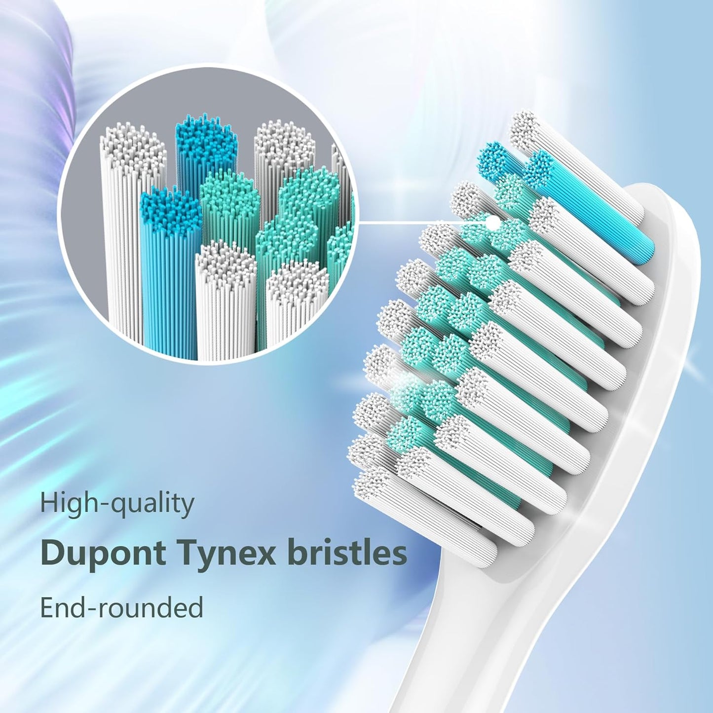 Philips Sonicare Toothbrush Replacement Heads - 8 Pack, White | Compatible with Click-On Handles 1100, 2100, 4100, 5100, 6100