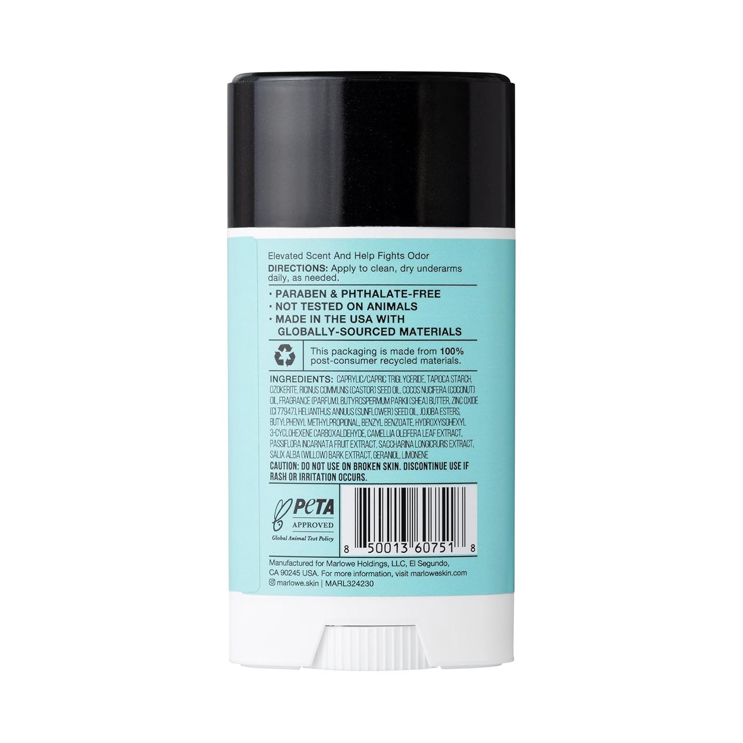 Marlowe. No. 069 Pro Model Deodorant Stick - Aluminum-Free, Santal Scent | 2.5 oz (Pack of 2)