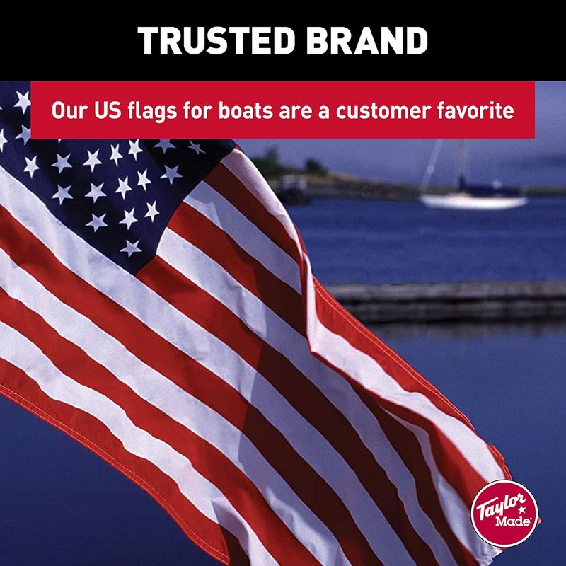 American Flag for Boats - 24" x 36" Marine-Grade Nylon, Fade Resistant, Embroidered Stars & Stripes