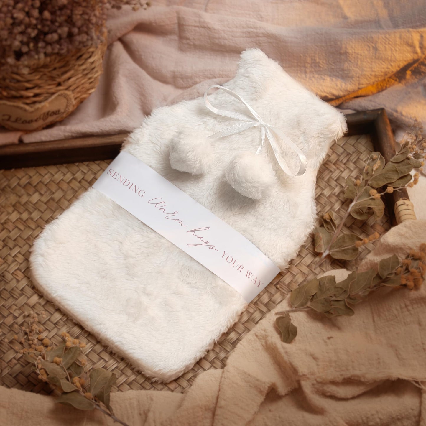 Sympathy Gift Baskets for Loss of Loved One – Bereavement Gift Basket with Bath Salts, Hot Water Bottle, Hand Cream, Sage Candle & Greeting Card – Sympathy Care Package, Condolences Gift for Women