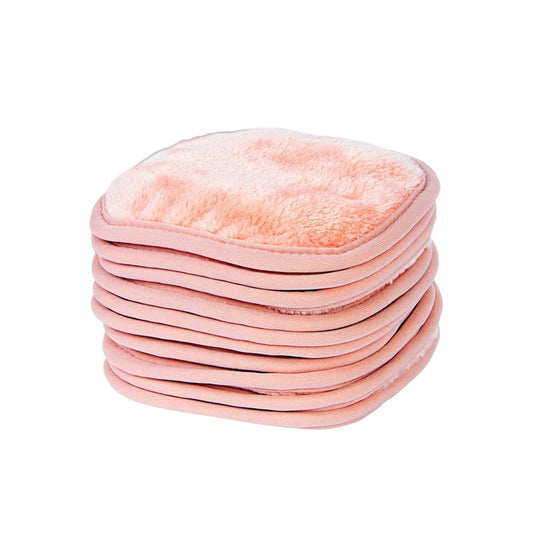 Eurow Reusable Makeup Remover Cloths, Soft Microfiber Face Towels for All Skin Types, Chemical-Free, Protective, Machine Washable, Gentle & Effective Facial Cleansing, 5"x5", Coral, 10-Pack