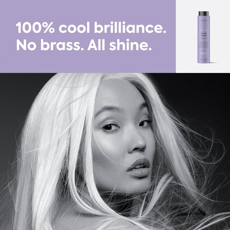 Lakmé Teknia White Silver Shampoo, Toning Shampoo for Blondes and Bleached Hair, 10.2 Fl Oz