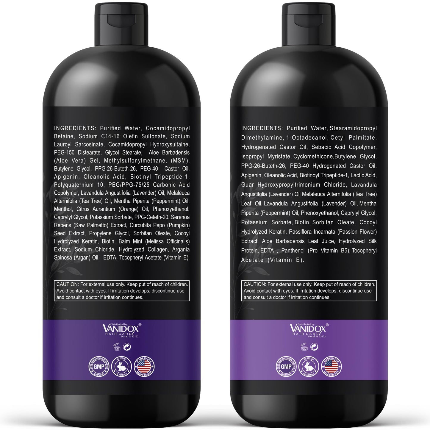 Vanidox Tea Tree Shampoo and Conditioner Set with Lavender and Mint | DHT Blockers | With 100% Pure Tea Tree Oil for Itchy, Dry Scalp | Sulfate & Paraben Free | For Men & Women | 16 fl oz Each