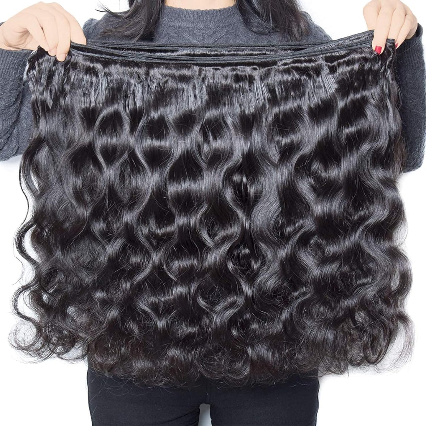 Bundles with Closure Human Hair Body Wave 10 10 10+10 Inch 100% Unprocessed Brazilian Virgin Human Hair 3 Bundles with Closure Human Hair Extensions with 4x4 Free Part Lace Closure Natural Black