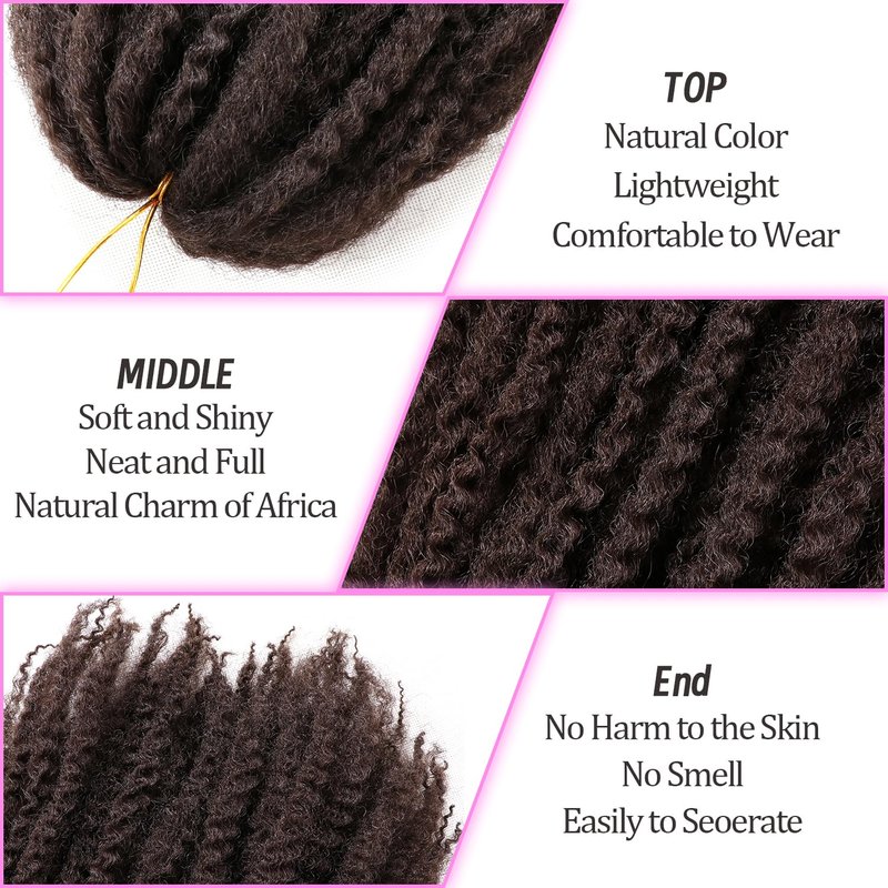 Marley Twist Braiding Hair-18 Inch 90Roots/unfold Soft Marley Twist Hair For Twists 3 Packs Lightweight Cuabn Twist Hair For Black Women (18 Inch 3 Packs, #4)