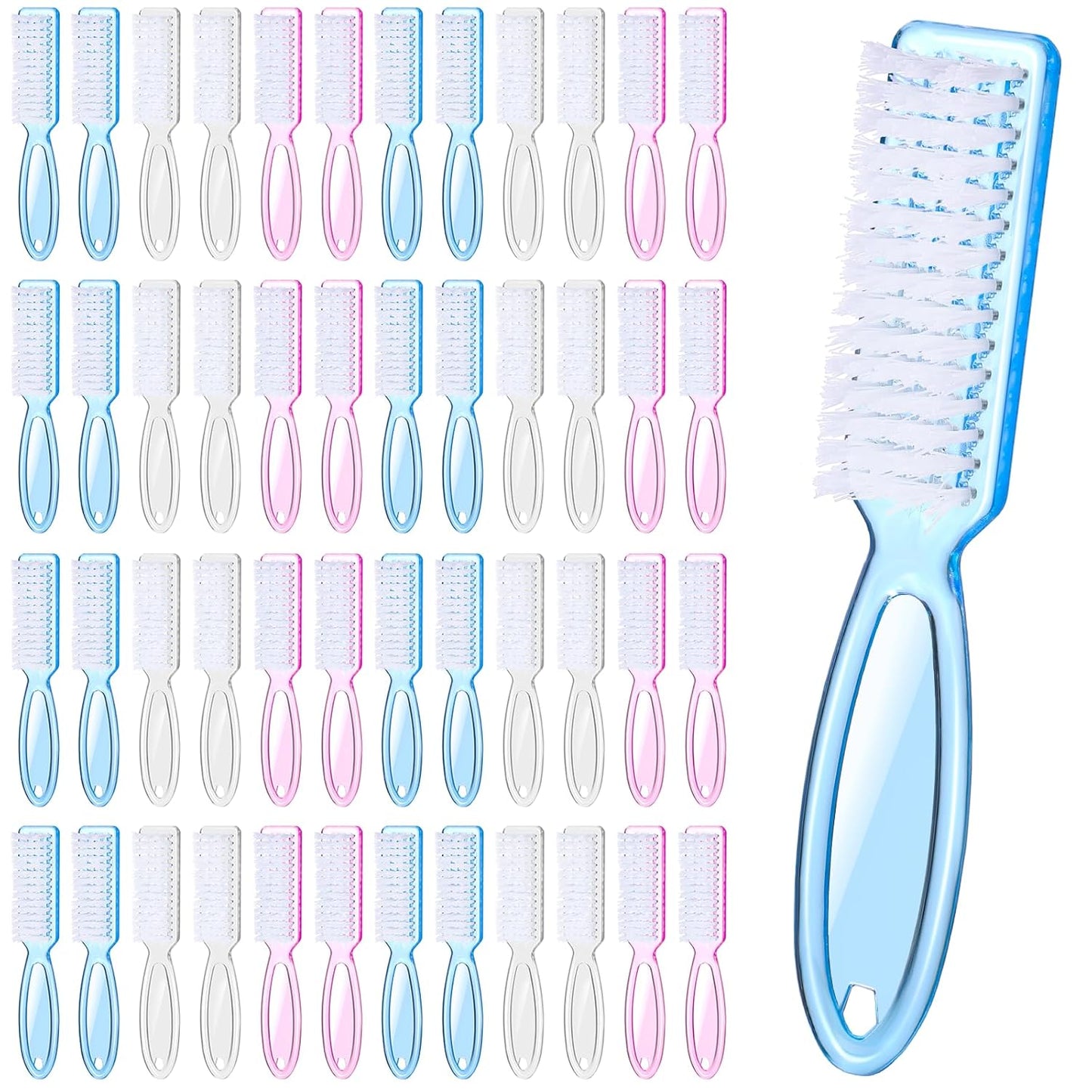 Nail Scrubber Brush Set - 60 PCS Fingernail & Toenail Cleaning Brushes | Ergonomic Handle, 3 Colors