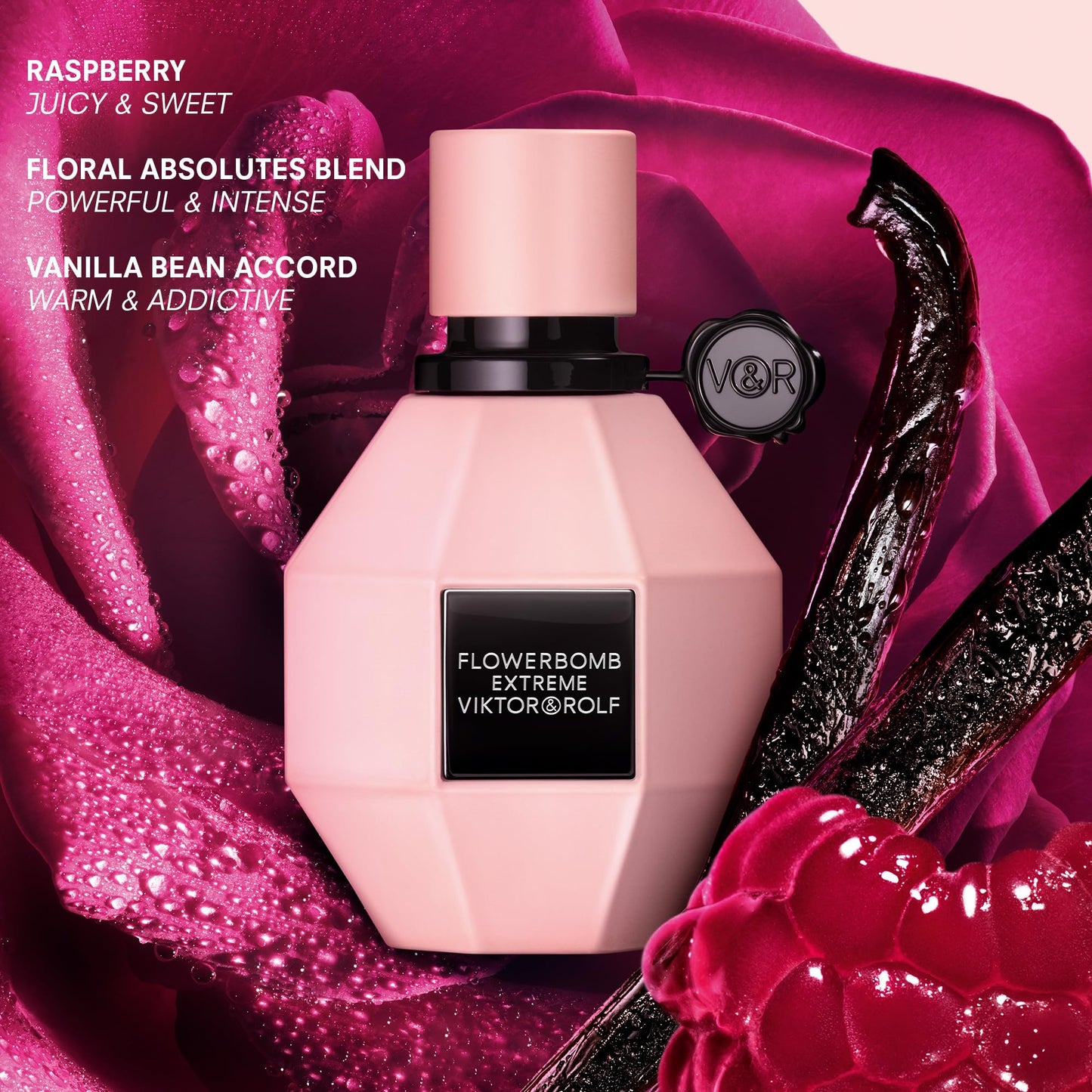 Viktor&Rolf - Flowerbomb Extreme 3-Piece Women's Travel Set ($219 Value) - Eau de Parfum Intense - With Raspberry & Rose - Full Size, 1.7 Fl Oz, Travel Sizes, 0.3 Fl Oz & 0.2 Fl Oz