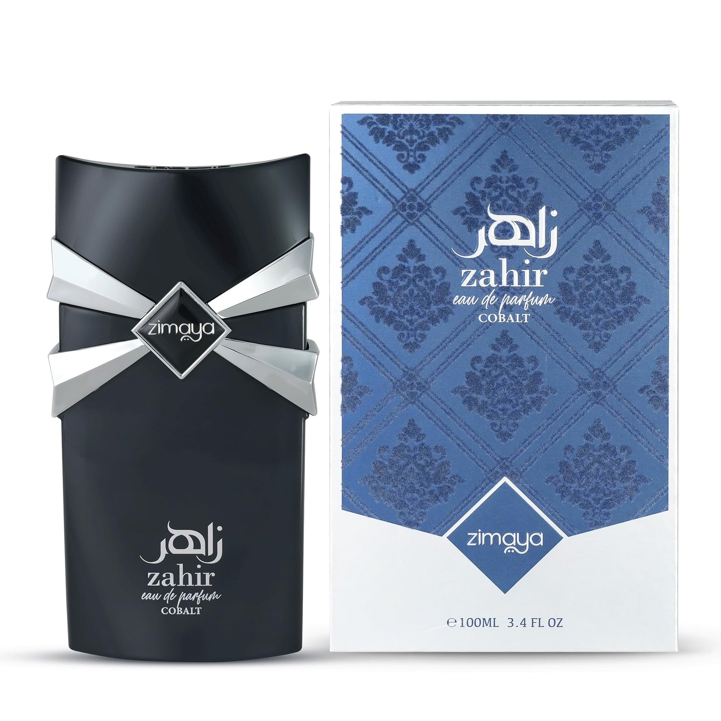 zimaya Zahir Cobalt Eau De Parfum for Men – A Refined, Woody Fragrance with Amber, Musk & Spicy Notes, 3.4 Fl. Oz