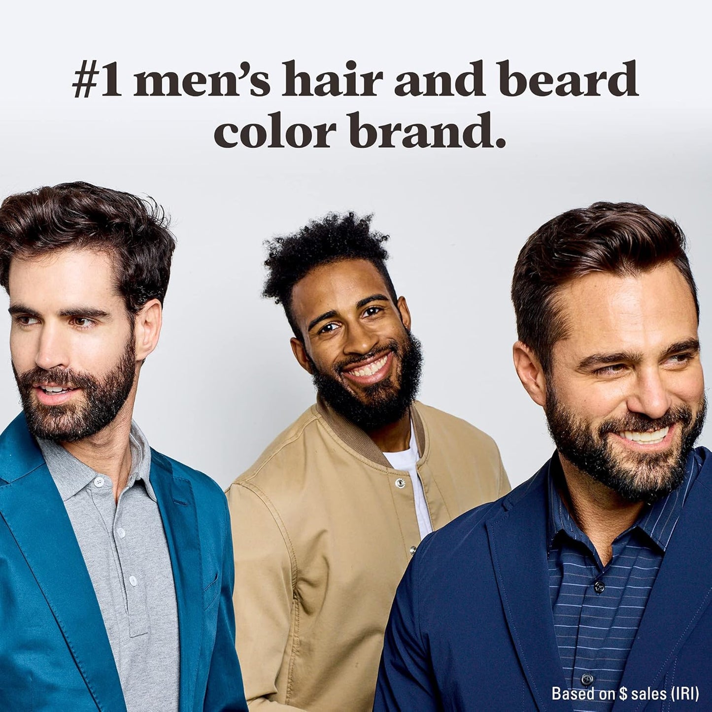 Just For Men Mustache & Beard Dye - Keratin & Biotin Formula for Healthy Facial Hair | Dark Brown, Pack of 3