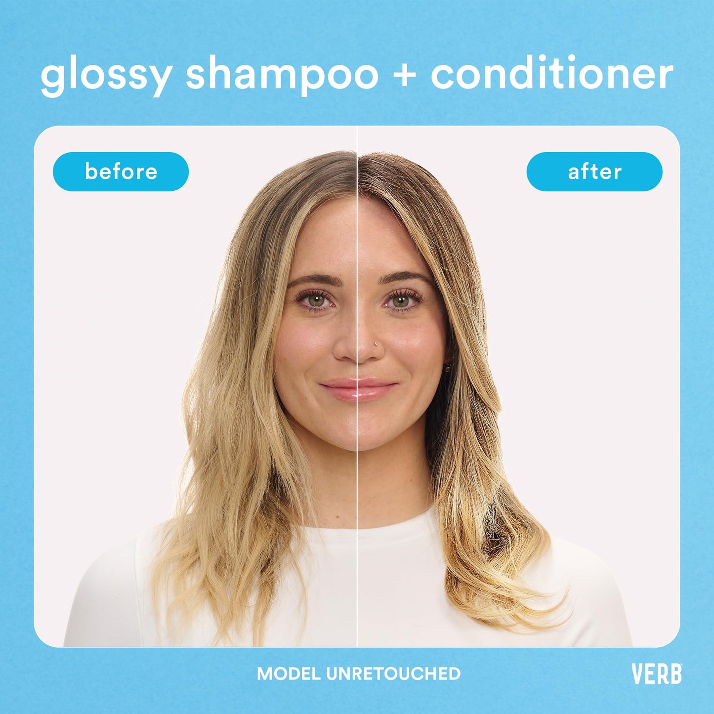 VERB Glossy Shampoo, 32 fl oz | Rich Cleanser for Thick Coarse Hair