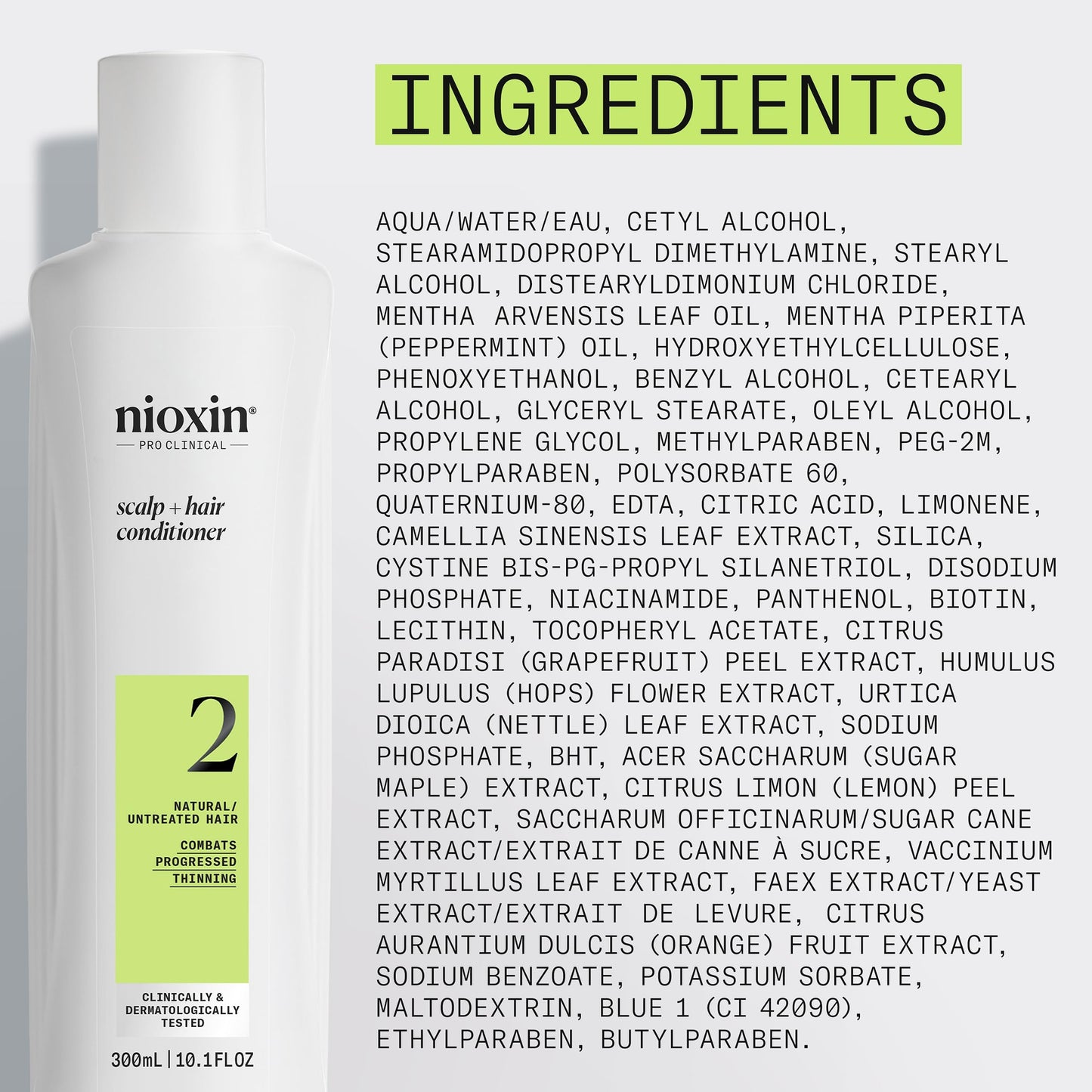 Nioxin Scalp + Hair Thickening System 2 Conditioner | For Natural or Untreated Hair with Progressed Thinning | With Niacinamide and Biotin |10.1 Fl oz.