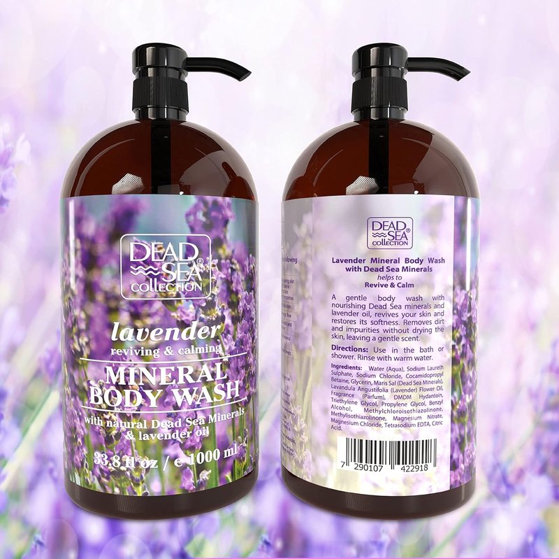 Dead Sea Collection Lavender Body Wash - Pure Dead Sea Minerals & Lavender Oil | Gentle Cleansing & Moisturizing - 2 Pack (67.6 fl. oz)