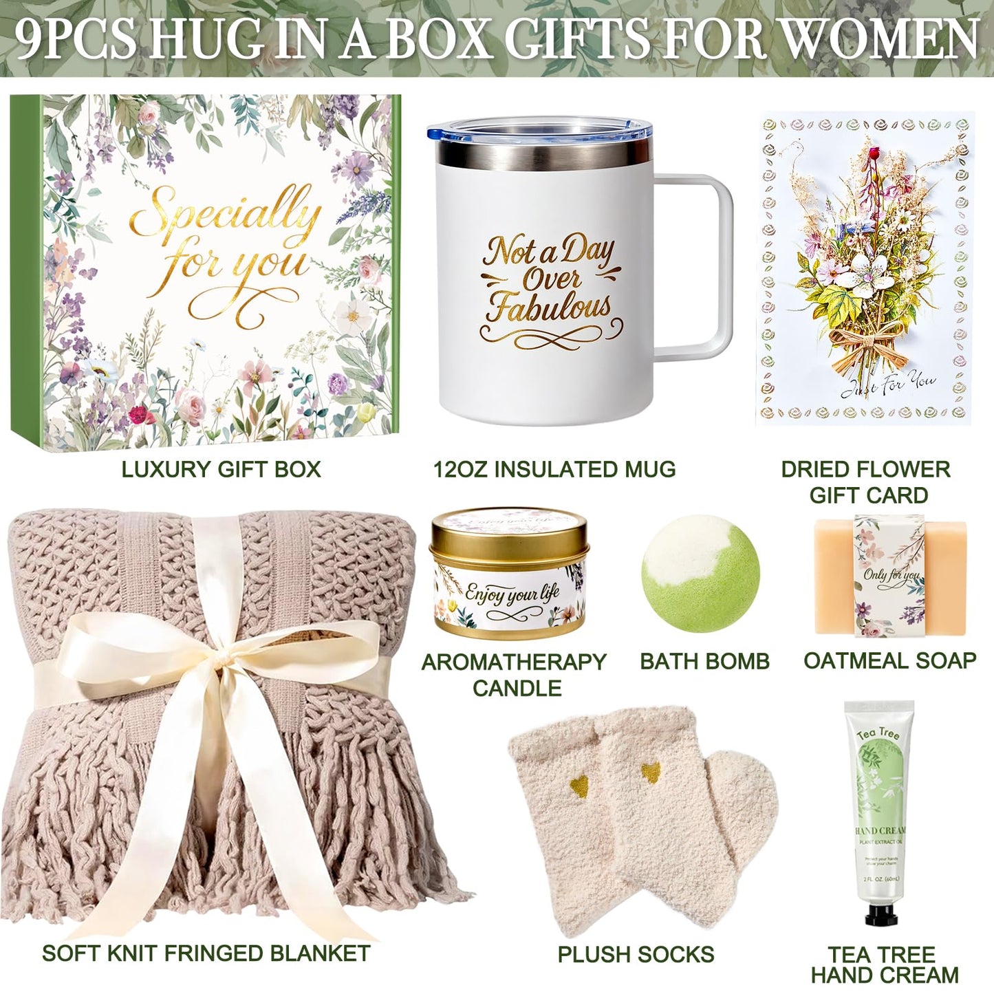 Self Care Gifts for Women Birthday Gifts for Her, Gift Basket Get Well Soon Gift, Thinking of You Gift Set Care Package Spa Gift for Women, Graduation Gift for Her Gift Box for Adults Mom Sister
