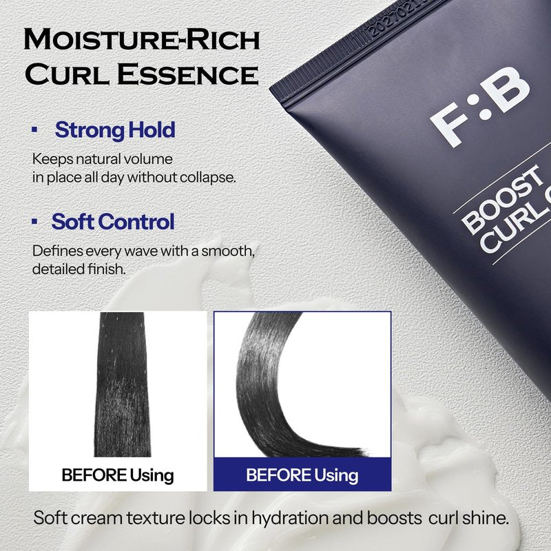FORBEAUT Boost Curl Cream – Award-Winning Curling Cream with Keratin & Grains, Moisturizing Formula for Bouncy Waves & Strong Hold, Nourishing Styling for Wave Perms & Parted Hair, 150ml / 5.07fl.oz