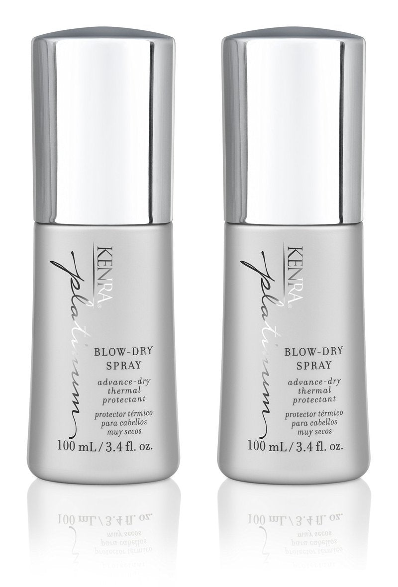 Kenra Professional Platinum Blow-Dry Spray | Time-Saving Heat Protectant | Detangles, Smooths, and Softens | Eliminates Frizz & Resists Humidity | Medium To Coarse Hair | 3.4 fl. oz. (2-Pack)