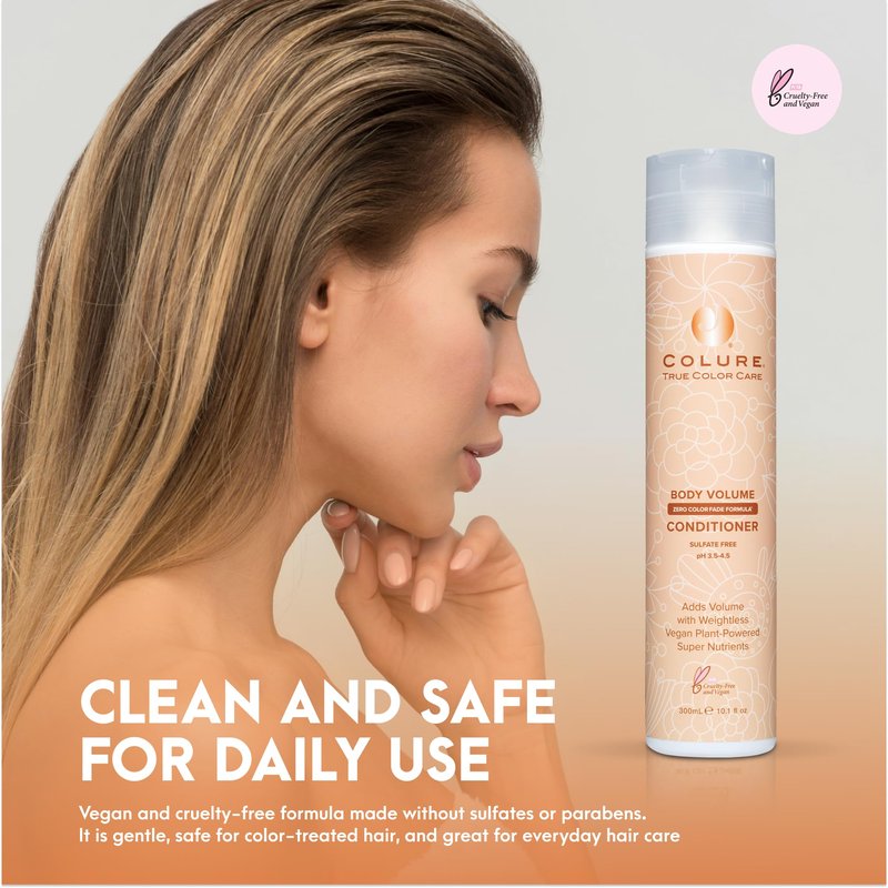 COLURE Body Volume Conditioner, 10 Fl Oz – Weightless Thickening Hair Treatment for Fine Damaged Hair, Vegan Hydrating
