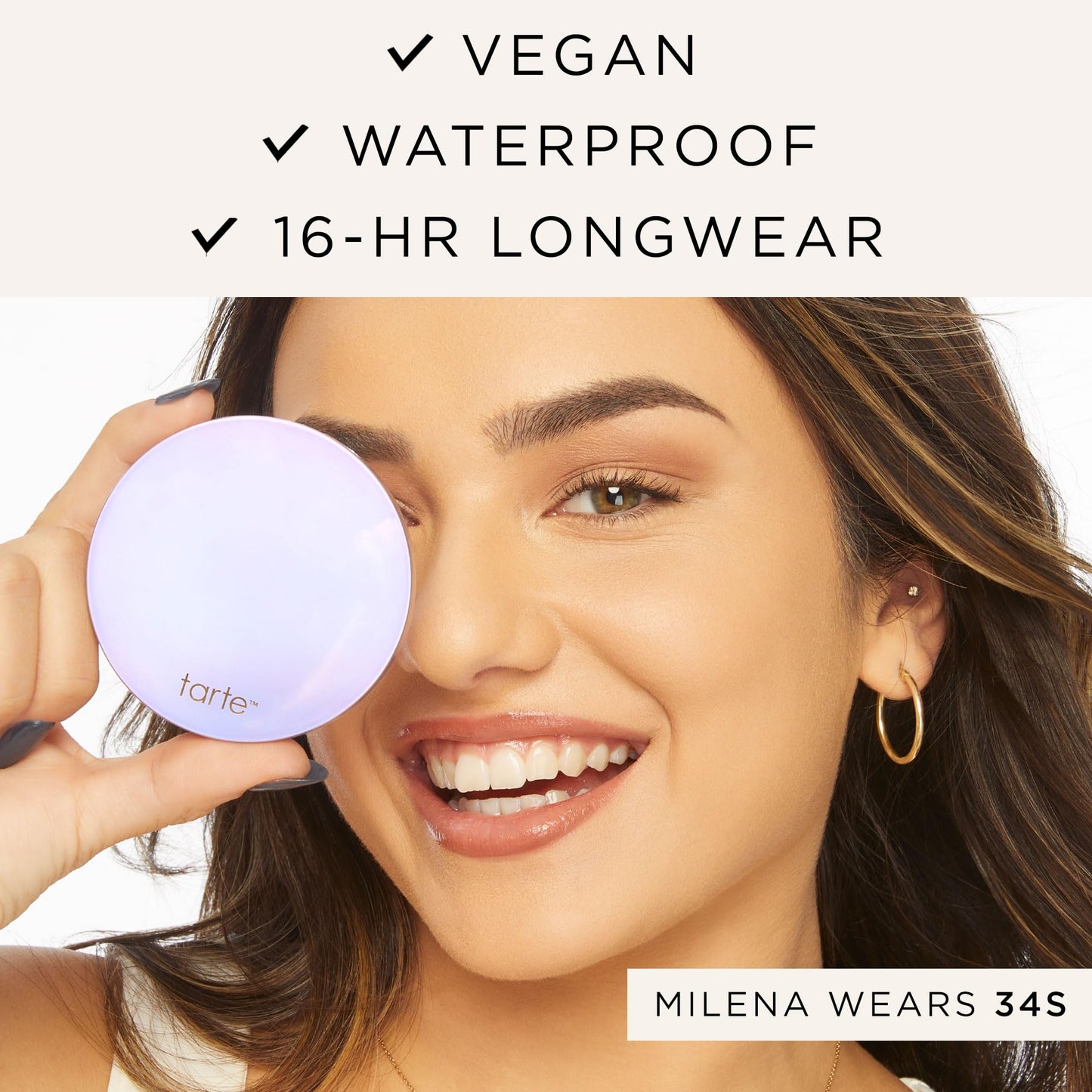 tarte face tape pressed powder – Medium-Coverage Waterproof Powder, Hyaluronic Acid & Peptides to Smooth & Set Makeup, Lightweight, Vegan & Cruelty-Free, full size, 20B light beige
