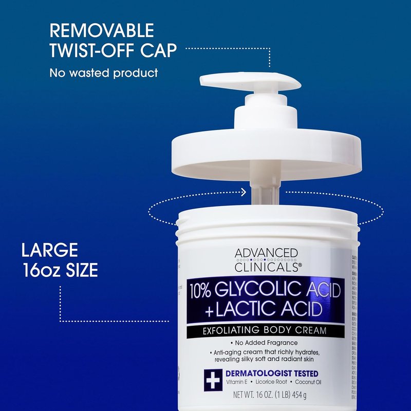 10% Glycolic Acid & Lactic Acid Lotion - Exfoliating Moisturizer with Hyaluronic Acid | 2-Pack for Smooth, Even Skin Texture