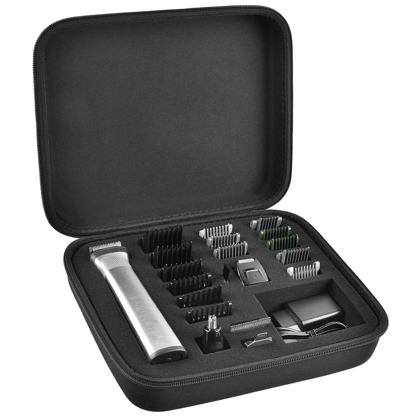 Case Compatible with Philips for Norelco Multigroom Series 7000 5000 Men's Grooming Kit with Trimmer MG7750/49 MG7910/49 MG9510/60. Storage Holder for Attachment Trimmers (Box Only) -Black Inner