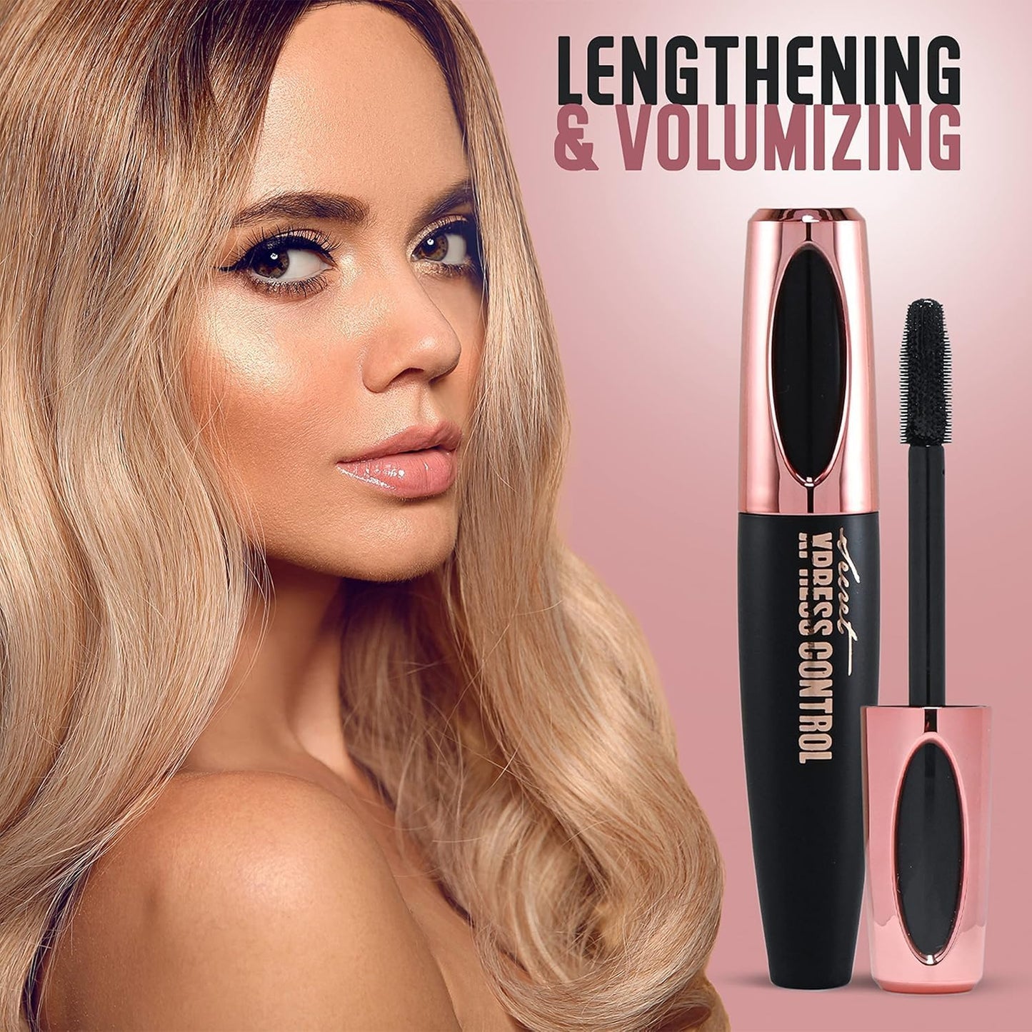 Two Pack: Silk Fiber Mascara 4D, Lengthening and Thickening, Secret Xpress Control - Long Lasting & Smudge-Proof, All Day Exquisitely Full, Long, Thick, Lashes