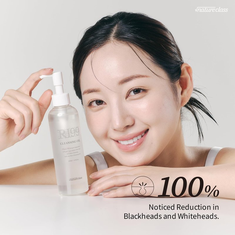 NATURECLASS R199 Rice Cleansing Oil Face Cleanser Korean Skincare Makeup Remover Oil Cleanser for Face Blackhead Remover Pore Control Double Cleansing Sensitive Skin 6.76 fl oz