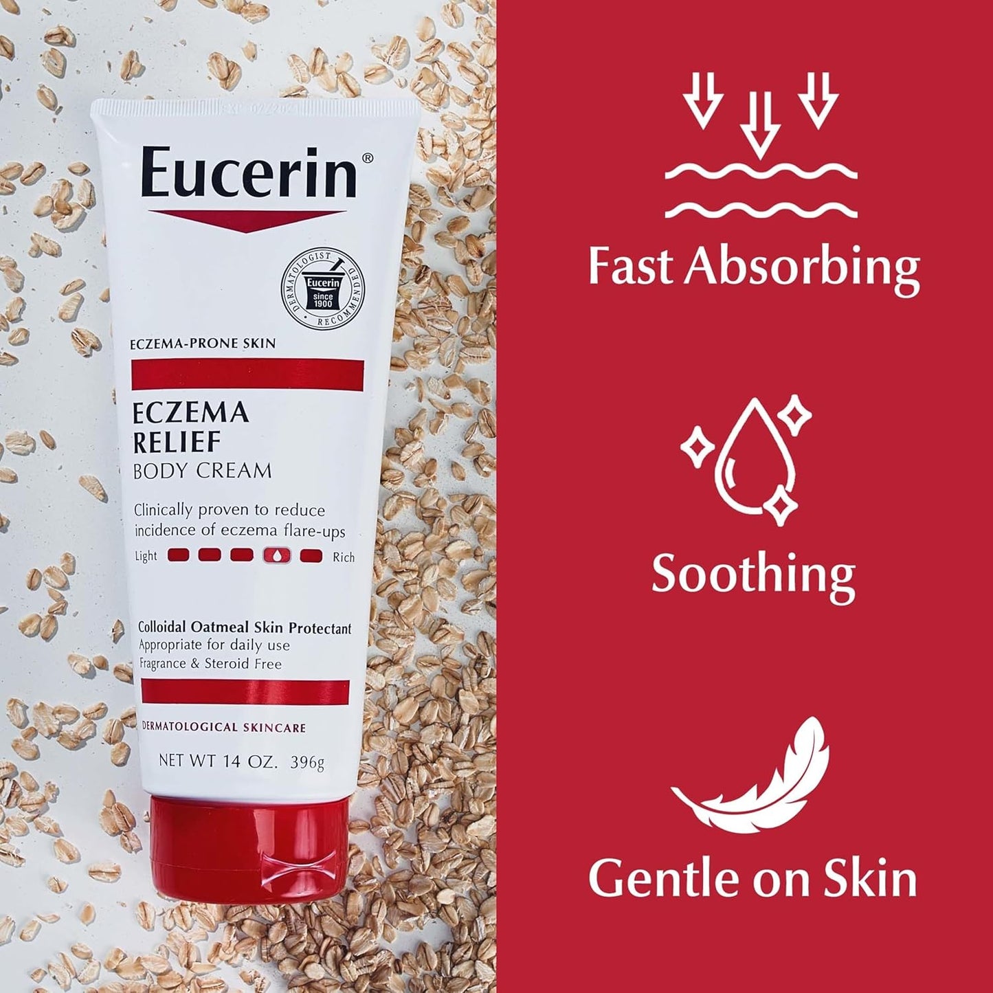 Eucerin Eczema Relief Body Cream - Colloidal Oatmeal, Steroid-Free | 14 Oz Tube