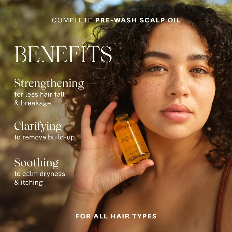 JVN Complete Pre-Wash Scalp Oil, 1.7 Fl Oz, Hair Treatment and Scalp Clarifying Oil Made with Rosemary Extract, Hair Care for Women and Men, Silicone Free