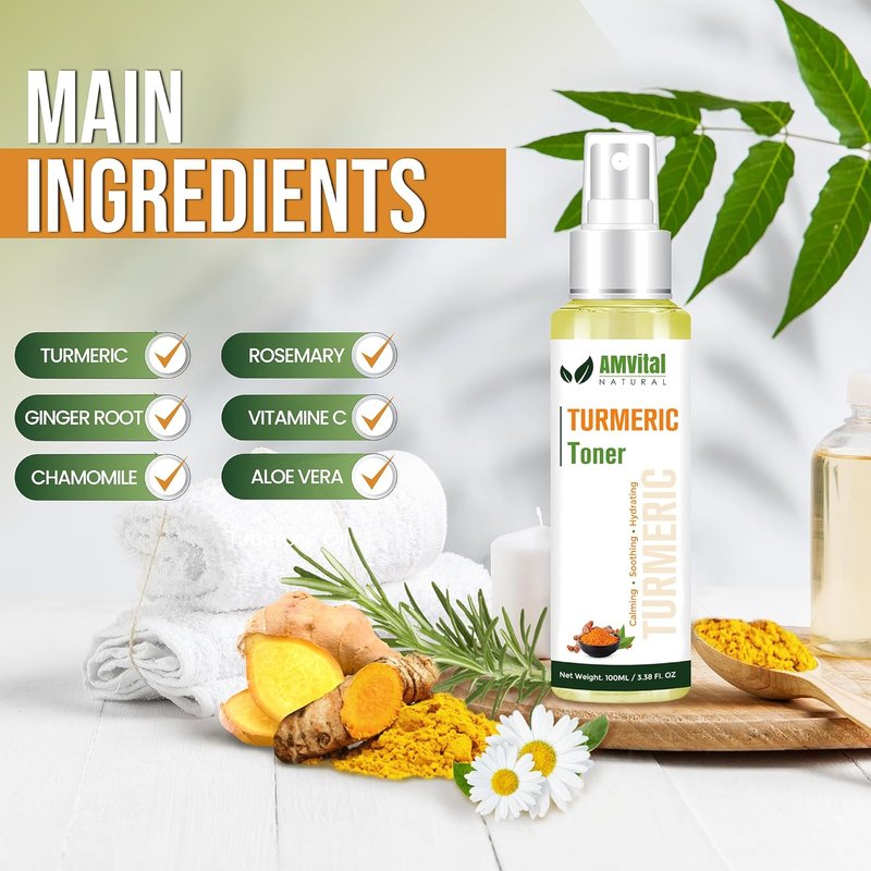 Turmeric Skincare Bundle - Cleanser, Toner, Cream & Serum for Radiant, Even-Toned Skin | All-Natural Ingredients