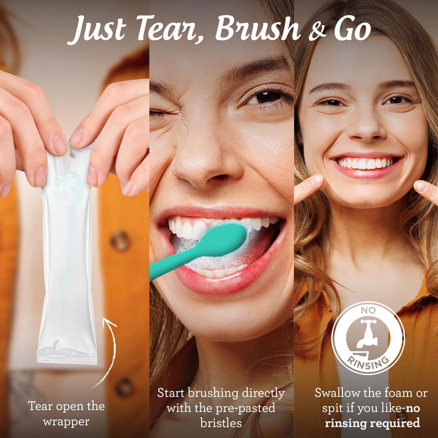 GuruNanda Travel-Ready Oral Care Bundle – 70ct Disposable Pre-Pasted Toothbrushes & 7 Coconut Oil Pulling Sachets for Fresh Breath & Clean Smiles on the Go