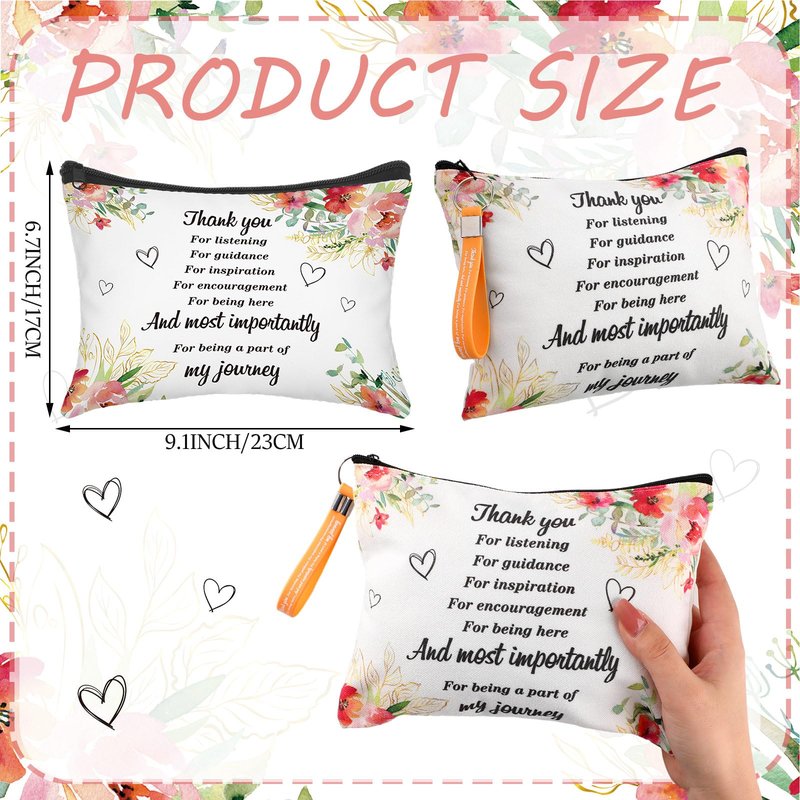 Panelee 48 Pcs Graduation Inspirational Gifts Makeup Cosmetic Bag Bulk with Zipper Keychain Bibles Employee Appreciation Makeup Bags Motivational Gift for Ladies Women Teacher Coworker Gifts