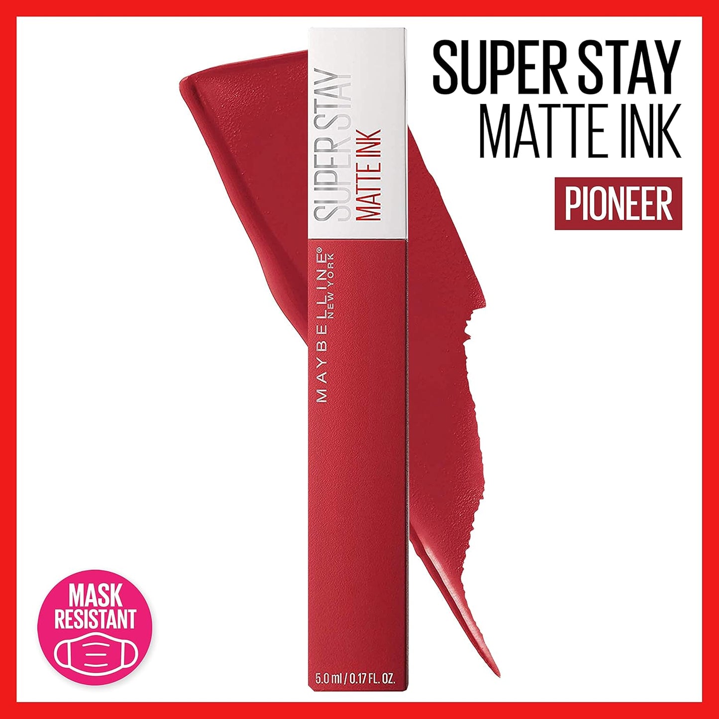 Maybelline Super Stay Matte Ink Liquid Lipstick Set - Long-Lasting 16H Wear | Blue Red Pioneer & Cardinal Red Innovator Shades