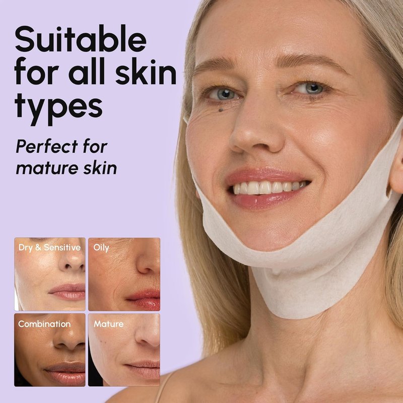 V Line Lifting Mask with Hyaluronic Acid - Collagen Face Mask for Jawline Shaping & Neck Firming | Anti-Aging Retinol Treatment