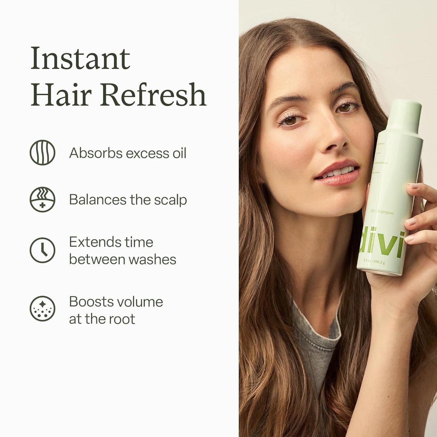 Divi Dry Shampoo Spray for Women - Oil Absorbing Formula | Scalp Balancing, 5.3oz
