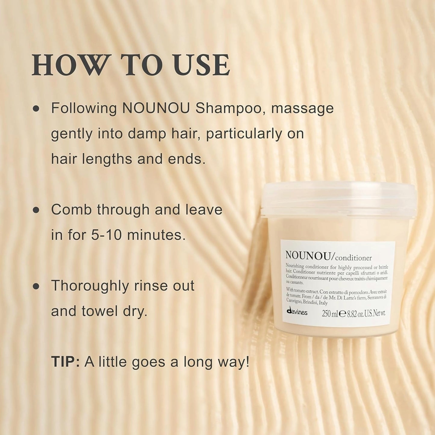 Davines NOUNOU Hydrating Deep Shampoo & Conditioner for Bleached, Permed, Relaxed, Damaged Hair or Very Dry Hair, Replenishes Chemically Processed Hair, Travel Set