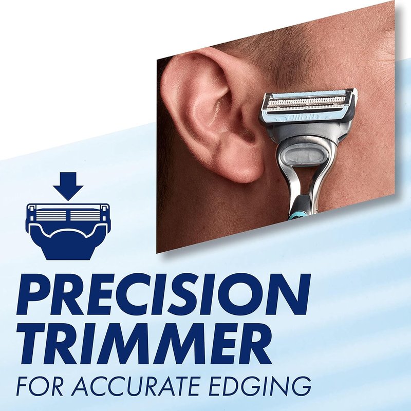 Gillette Skinguard Razor Blades for Men - Sensitive Refills with Precision Trimmer | 8 Count Pack