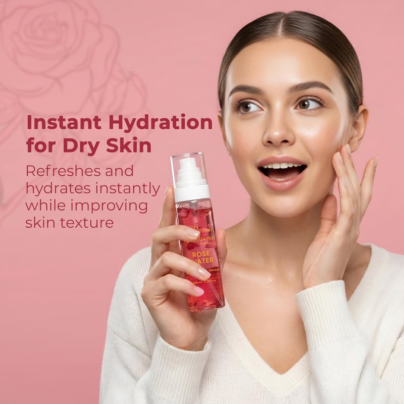 Beyond Meadows Rose Water Spray for Face & Hair - Made with Rose Hydrosol & Glycerin, Hydrating & Refreshing Facial Mist to Set Makeup, Support Double Cleansing & Help Balance Skin’s pH (3.38 fl oz)