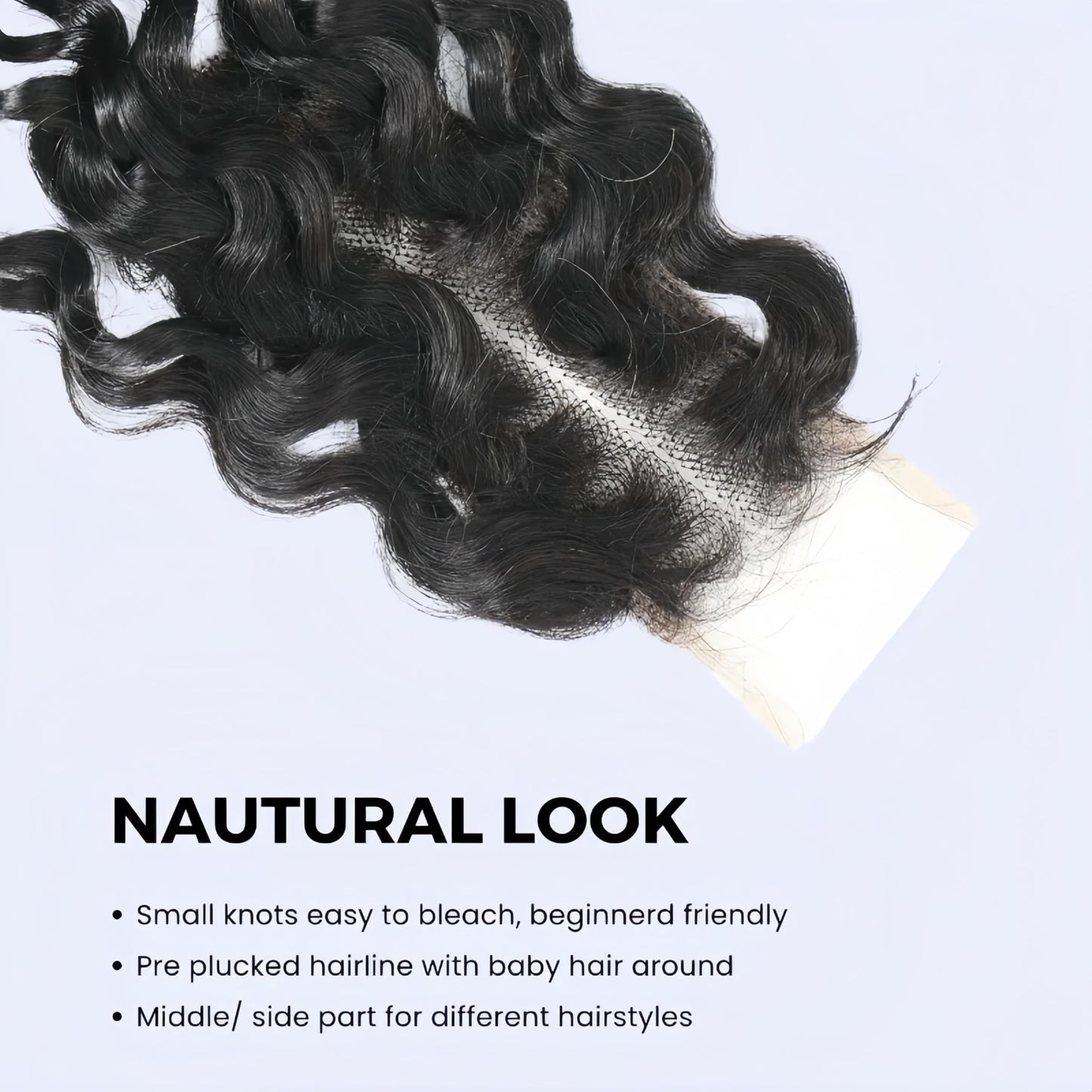 Deep Curly 2x6 Lace Closure with Baby Hair Deep Middle Part Remy Human Hair Swiss Kim K 2x6 HD Lace Closure (Deep Wave, 22 inch)