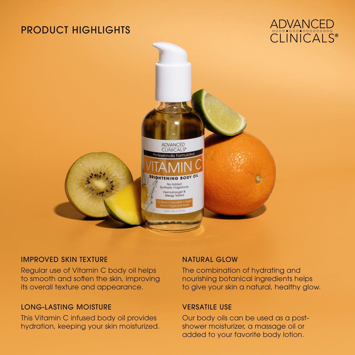 Advanced Clinicals Green Coffee Bean Oil Firming Cream + Vitamin C Body Oil Set
