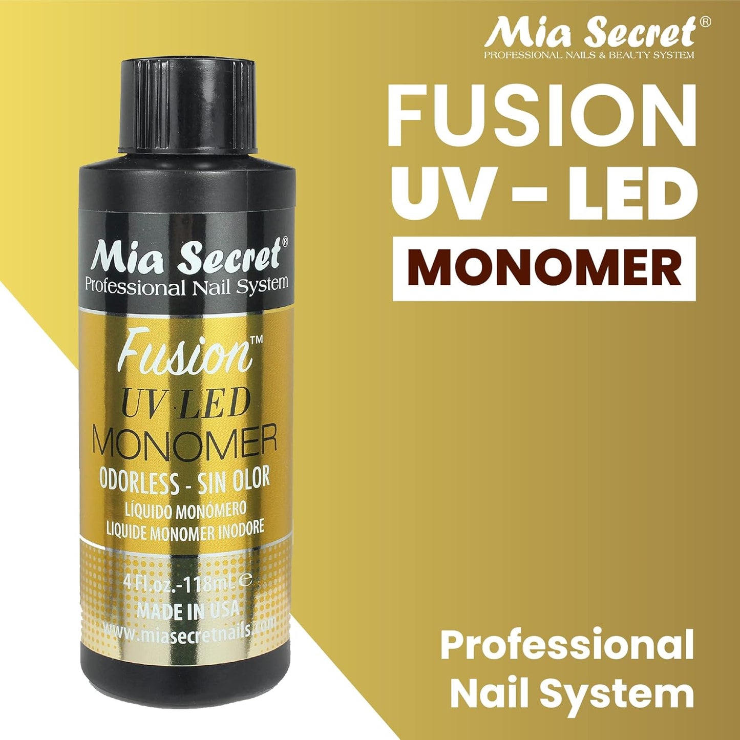 Mia Secret Odorless Fusion UV LED Monomer - 2oz & 4oz Options for Nail Professionals