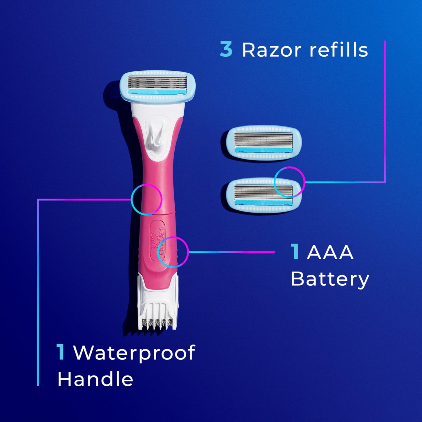 Schick Hydro Silk Trimstyle Bikini Razors with Trimmer |5 Blade for Women, Hair Removal | 1 Handle & 3 Razor Blade Refills & Sensitive Skin Razor for Women With 5 Moisturizing Razor Blade Refills