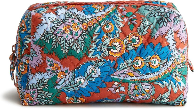 Vera Bradley Women's Medium Cosmetic Bag - Premium Cotton Makeup Organizer