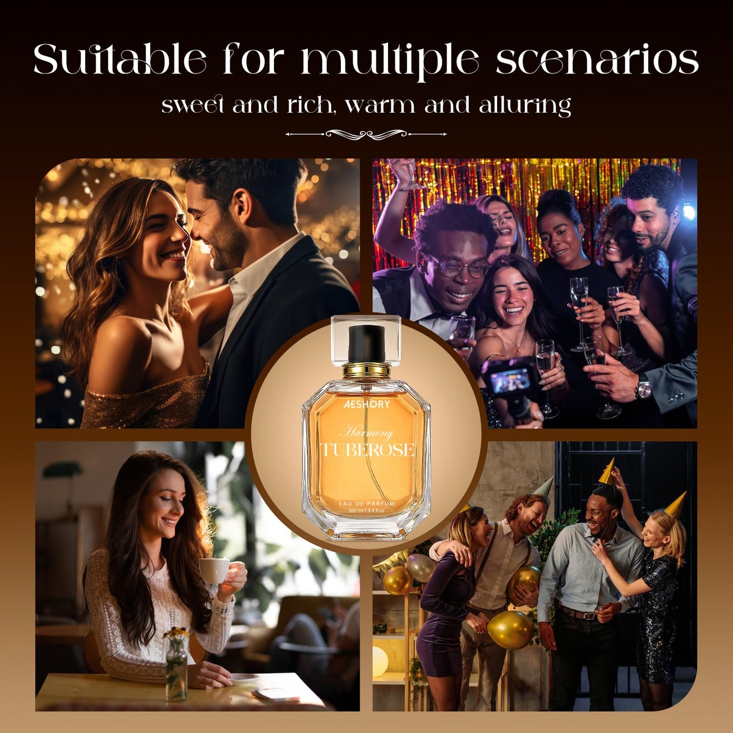 Luxury Women's Eau De Parfum Spray, 100 ML 3.4 Fl OZ, Unique Romantic Gourmand Long lasting Fragrance, Vanilla Musk Perfume Vegan Essentials Oils Notes, A Captivating Scent Feminine Gifts for Women