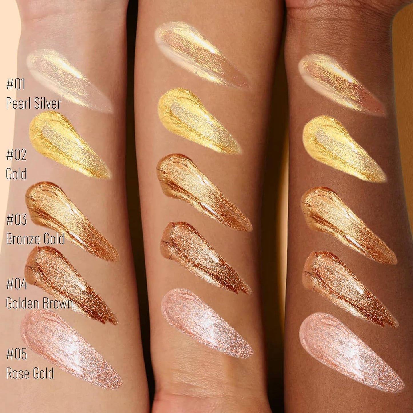 UCANBE Body Shimmer Oil - Moisturizing Glitter Illuminator for Glowing Skin | 100ml Bronze Gold