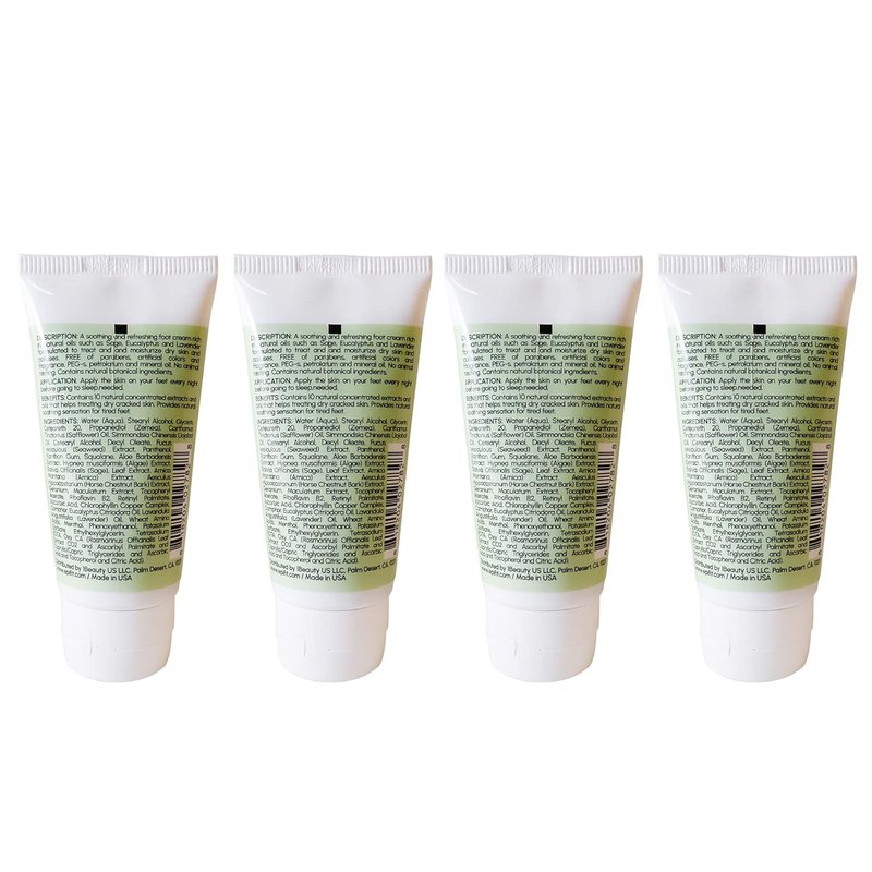 Aromatherapy Foot Cream - All-Natural Moisturizer with Rosemary, Lavender & Eucalyptus | 2 Ounces, 4-Pack