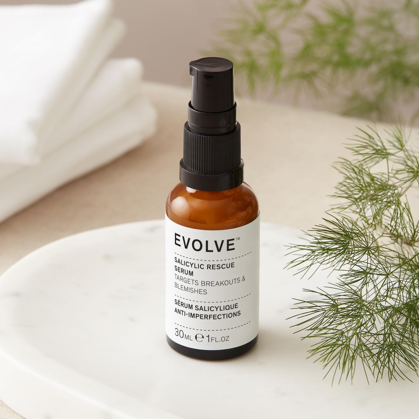 Evolve Organic Beauty - Natural Salicylic Rescue Serum | Small-Batch, Vegan Clean Beauty (1 fl oz | 30 mL) Packaging May Vary