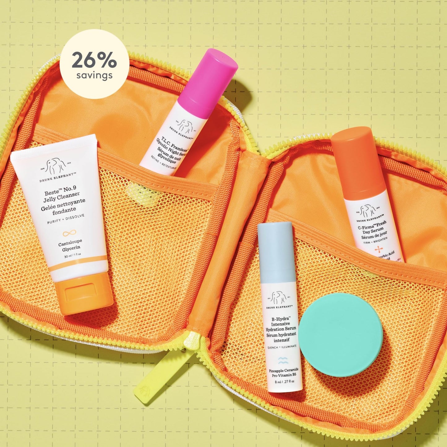 Drunk Elephant The Littles Kit - 5 Travel-Friendly A.M. and P.M. Essentials - Clean Clinical Skincare - Cruelty-Free - Dermatologist-Tested - Free of Essential Oils, Silicones, and Fragrance
