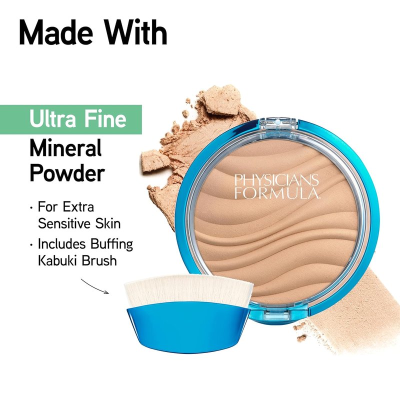Physicians Formula Mineral Wear Pressed Powder - Talc-Free Full Coverage Face Powder for Sensitive Skin | Translucent