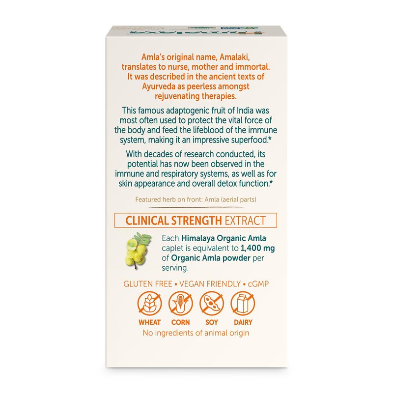 Himalaya Organic Amla/Amalaki for Active Immune Support and Cellular Defense, 600 mg, 60 Caplets, 2 Month Supply, 2 Pack
