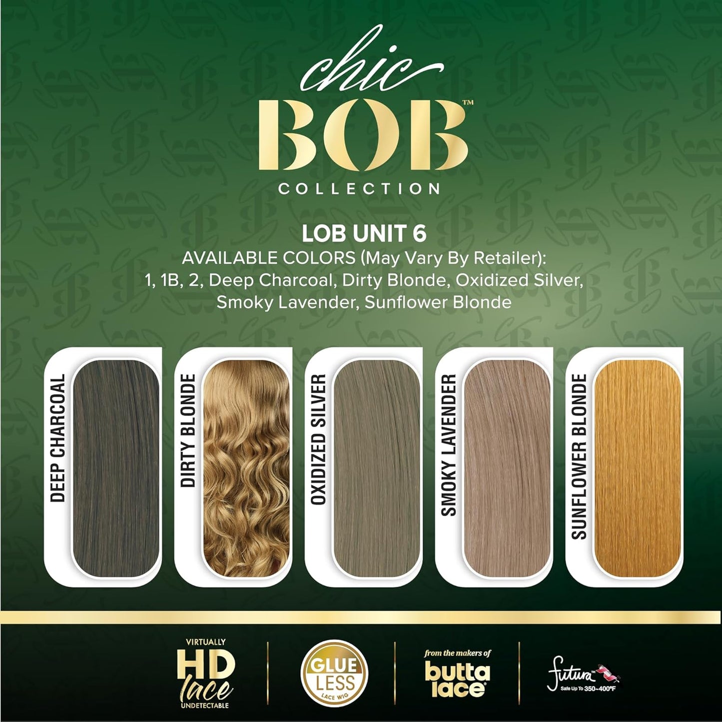 Chicbob Lace Front Wig - 6-Inch Deep Part Synthetic Glueless Lob Unit | Pre-Plucked Hairline in Deep Charcoal